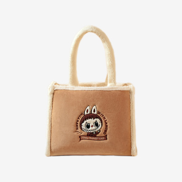 The Monsters - Labubu (100% genuine from PopMart) Classic Bag Series- LABUBU Plush Tote Bag (Brown)
