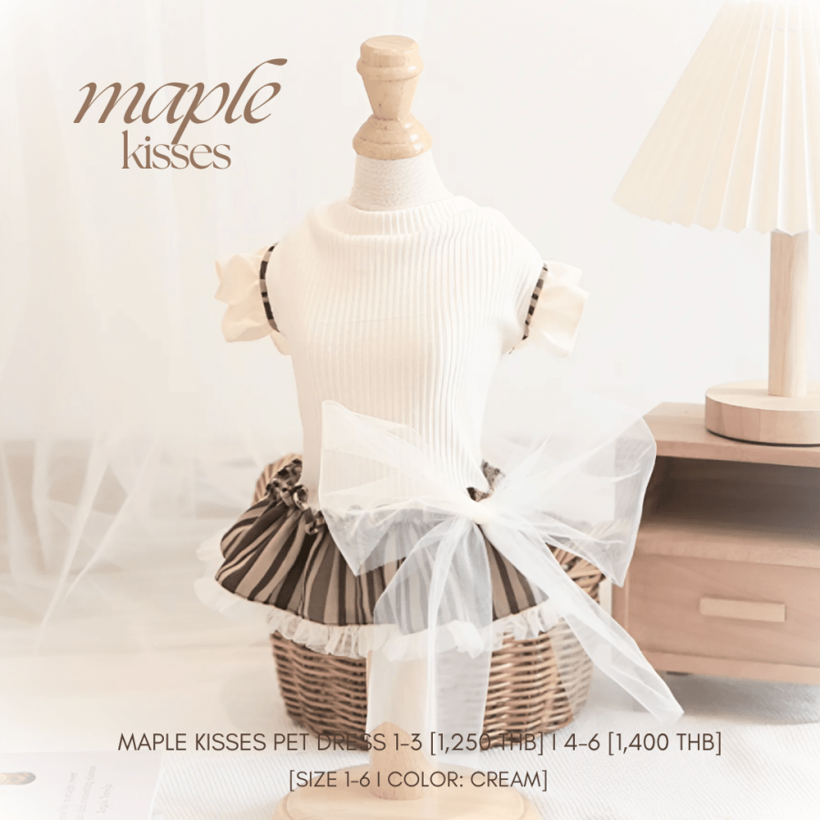 Maple Kisses Cream Pet Dress